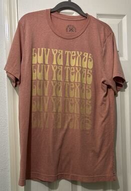 Tumbleweed TexStyles Luv Ya Texas T-Shirt Size L Peach Graphic Tee Texas Pride